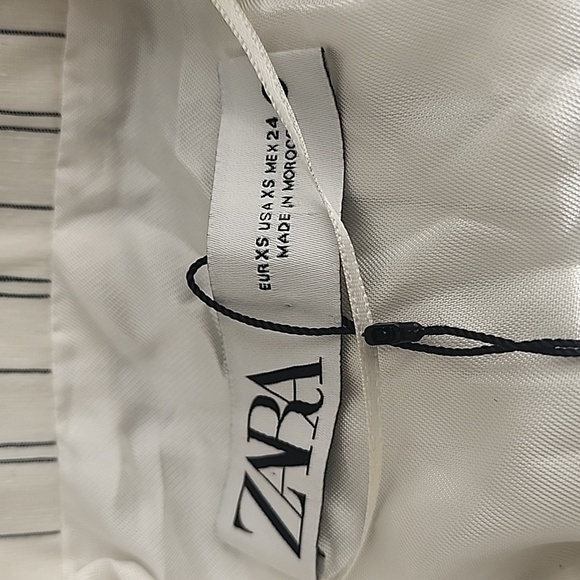 ZARA Womens Long Sleeves Linen Blend Short Cropped Blazer Jacket Size XS - Picture 14 of 15